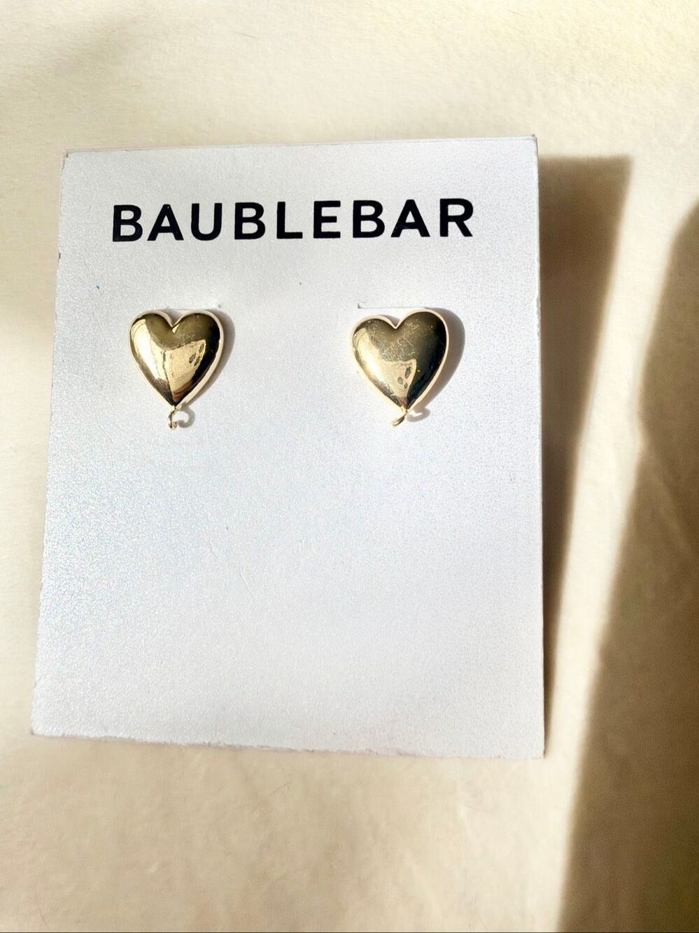 BaubleBar Gold Heart Stud Earrings